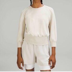 Lululemon Softsteme Ribbed Hem Pull Over Sweatshirt Natural Ivory Size 10
